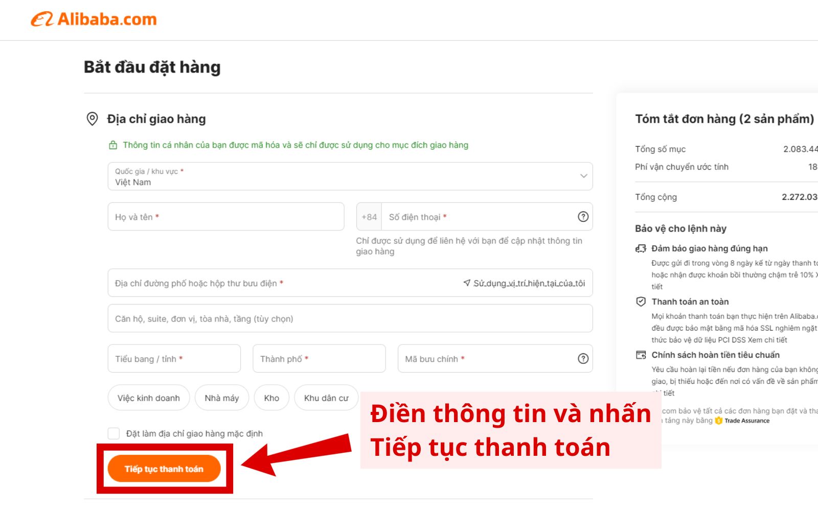 Cách Thanh toán đơn mua hàng trên Alibaba Cách Thanh toán đơn mua hàng trên Alibaba