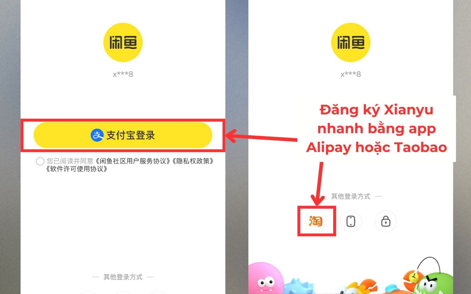 Cách Đăng kí và đăng nhập tài khoản đặt hàng Xianyu Cách Đăng kí và đăng nhập tài khoản đặt hàng Xianyu