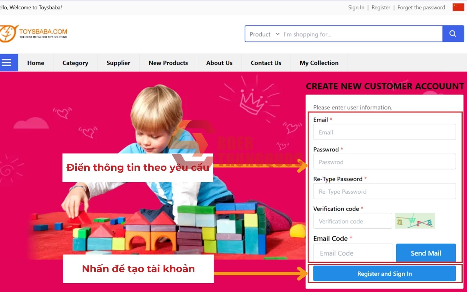 Cách Đăng ký, Đăng nhập tài khoản Toybaba