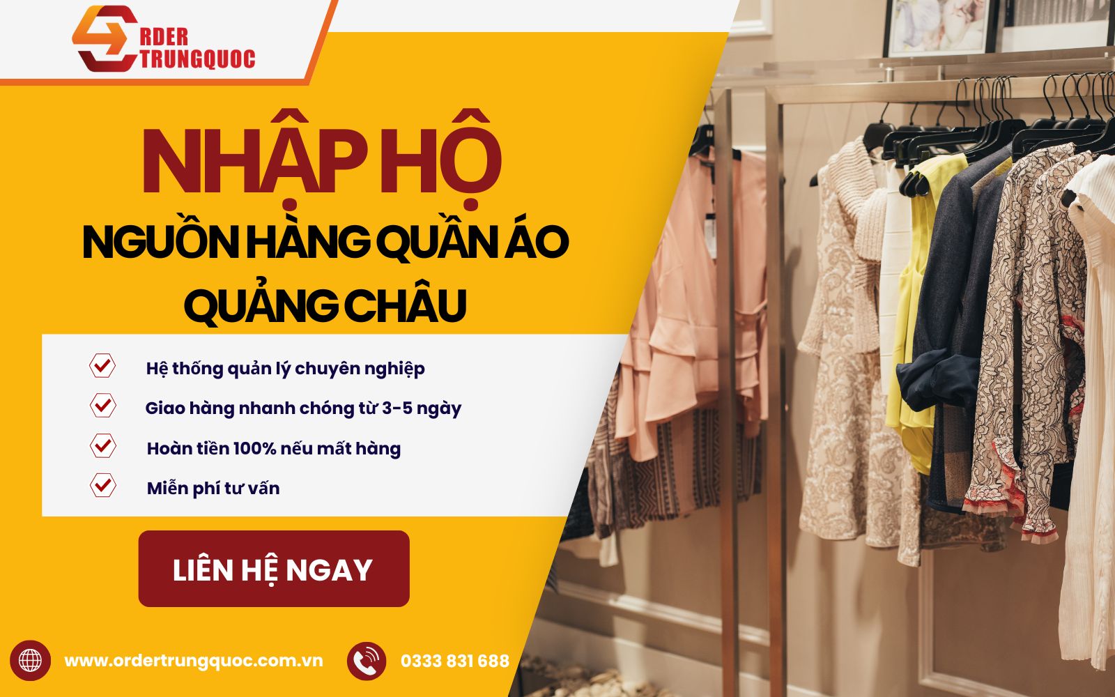 Nhập nguồn hàng quần áo Quảng Châu giá rẻ, chất lượng cùng Order Trung Quốc
