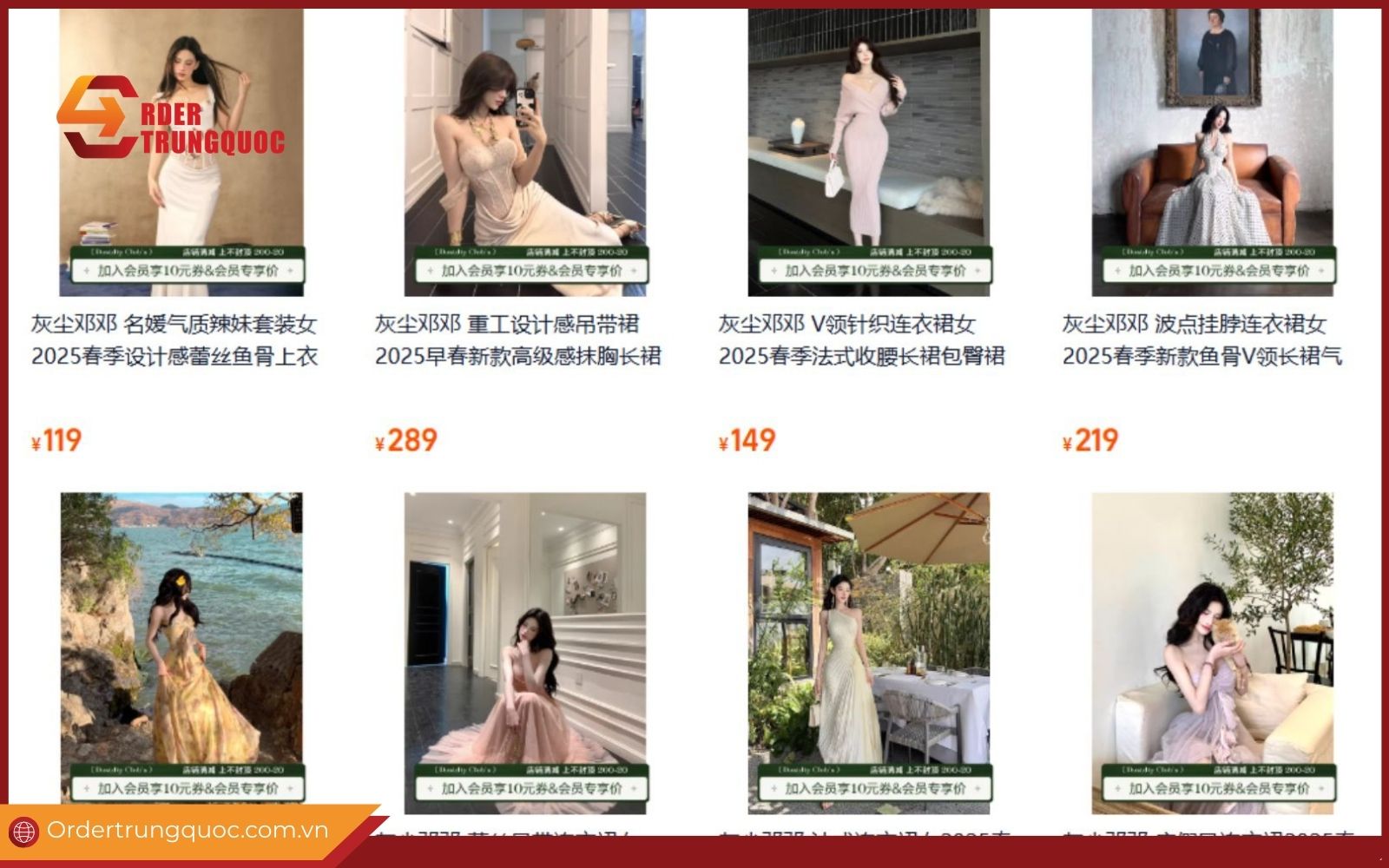 Link order áo đầm dự tiệc Quảng Châu