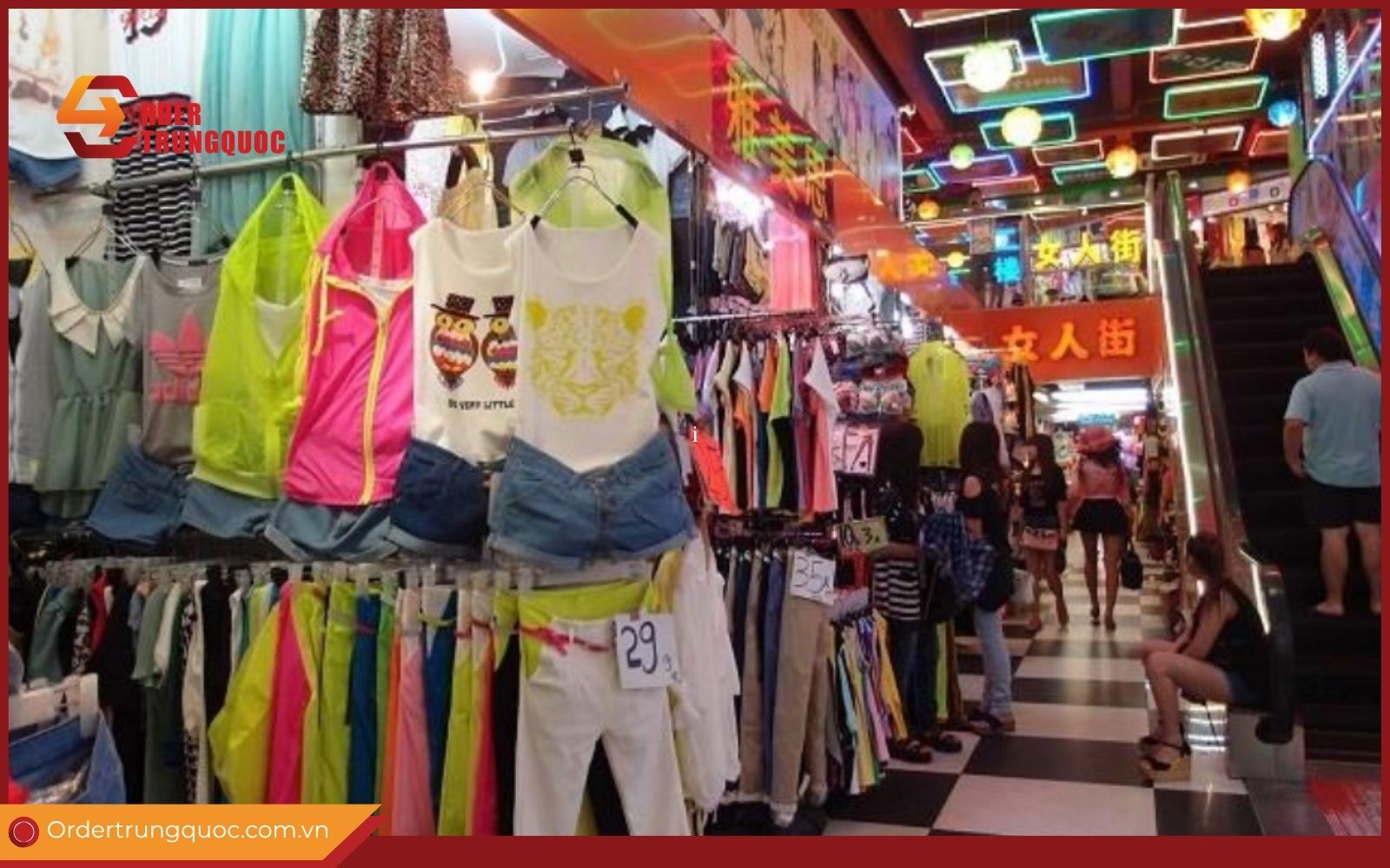 Một góc của chợ 13 Quảng Châu chuyên về mặt hàng thời trang Khu chợ này có đa dạng các mặt hàng khác nhau