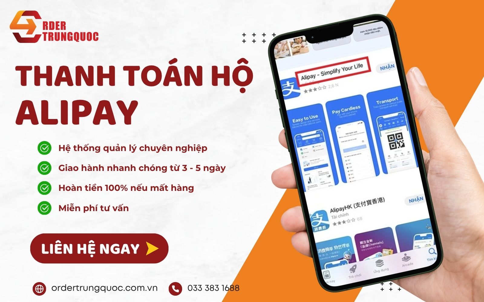 Dịch vụ thanh toán hộ Alipay an toàn, uy tín tại Order Trung Quốc