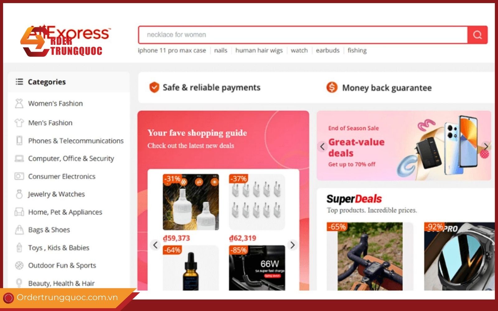 Mua sắm trên Aliexpress mang đến sự an toàn và bảo mật cao cho người dùng Mua hàng tại trang Aliexpress có uy tín không?
