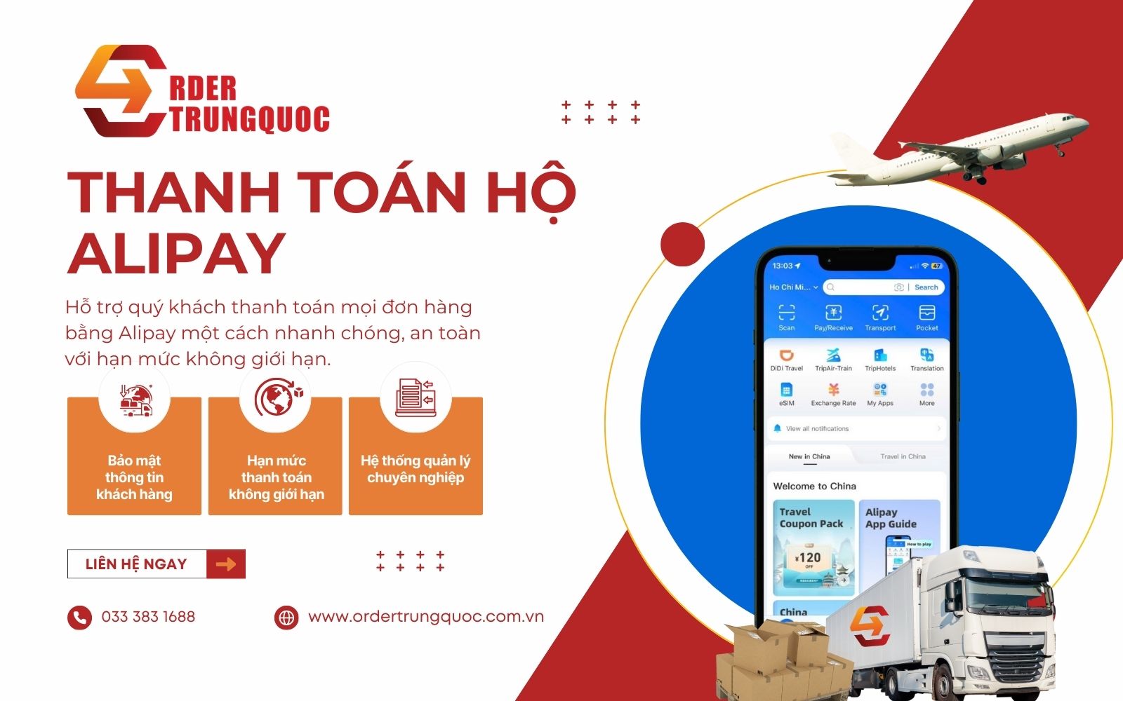 Order Trung Quốc - Chuyên thanh toán hộ Alipay với mức phí rẻ, an toàn Thanh toán hộ Alipay cùng Order Trung Quốc