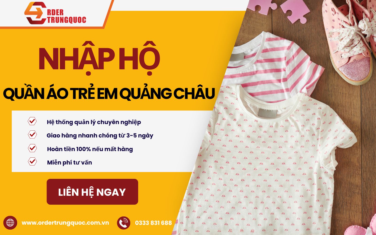 Oder Trung Quốc chuyên nhập hộ quần áo trẻ em Quảng Châu giá rẻ