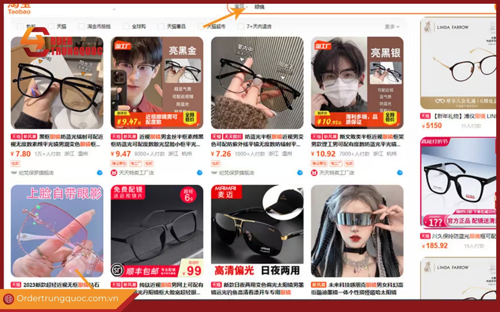 Nguồn hàng mắt kính Quảng Châu giá rẻ tại các trang TMĐT uy tín