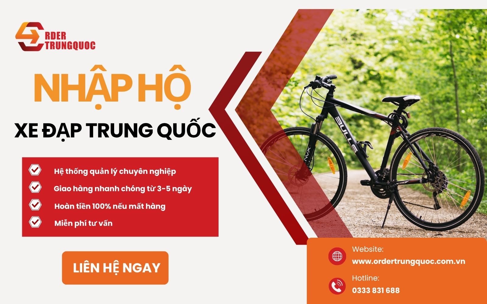 Dịch vụ order hộ nguồn hàng xe đạp Trung Quốc giá rẻ tại Order Trung Quốc