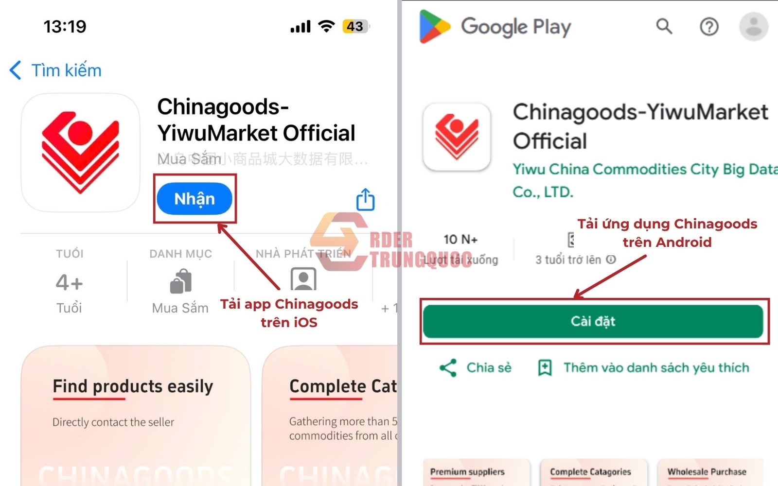 Hướng dẫn tải ứng dụng đặt hàng chinagoods Hướng dẫn tải ứng dụng đặt hàng chinagoods