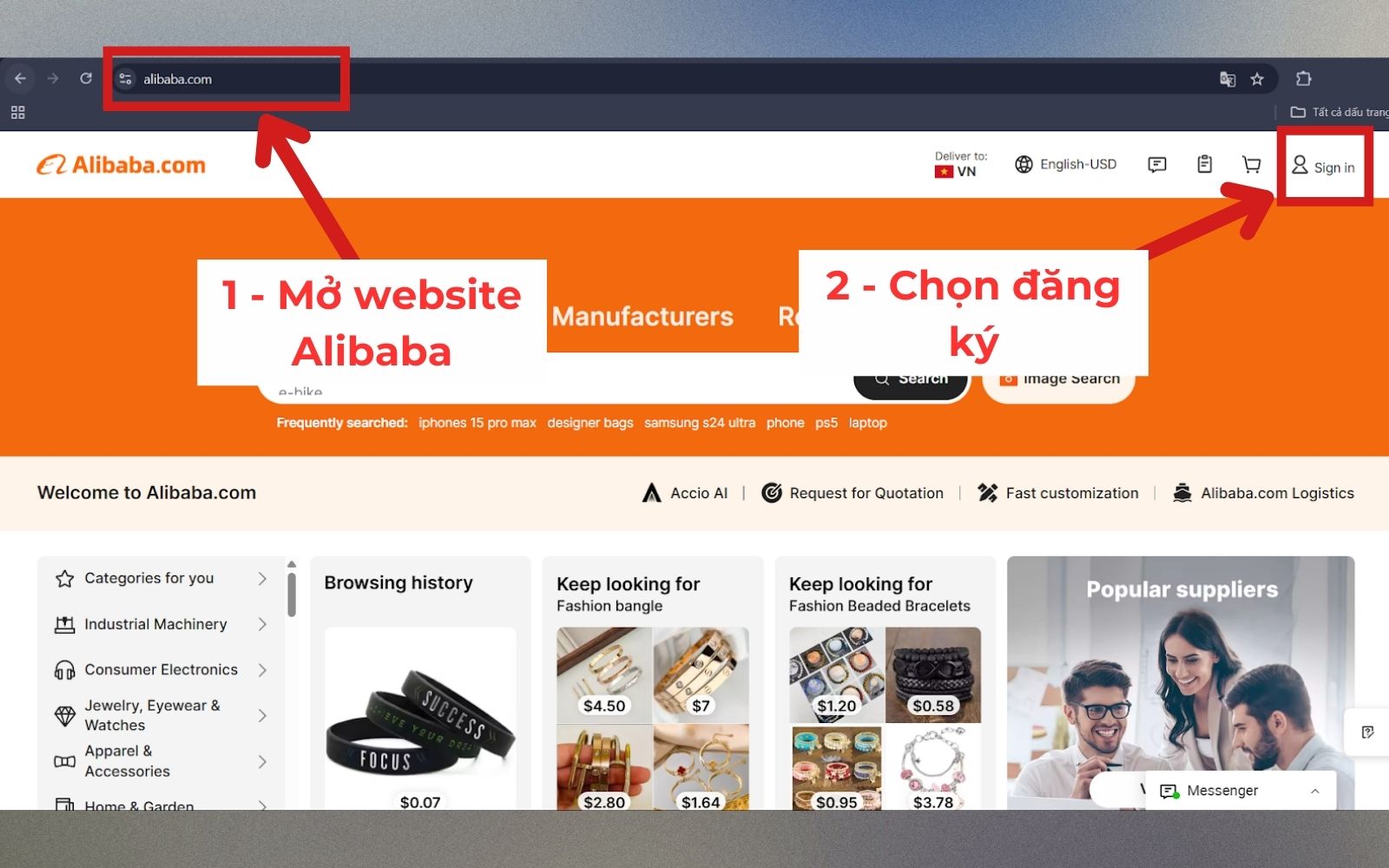 Các bước đăng ký tạo tài khoản Alibaba nhanh chóng, chi tiết