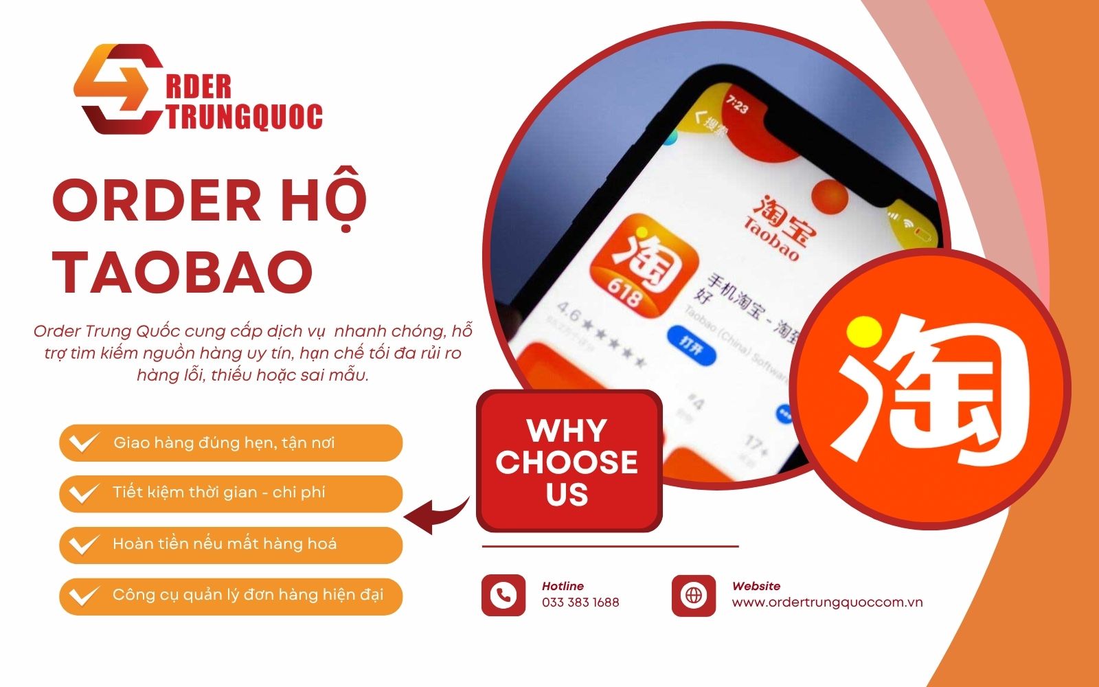 Order Trung Quốc - Chuyên nhập hộ hàng Taobao giá tốt, nhanh chóng Dịch vụ order hộ Taobao giá tốt của Order Trung Quốc