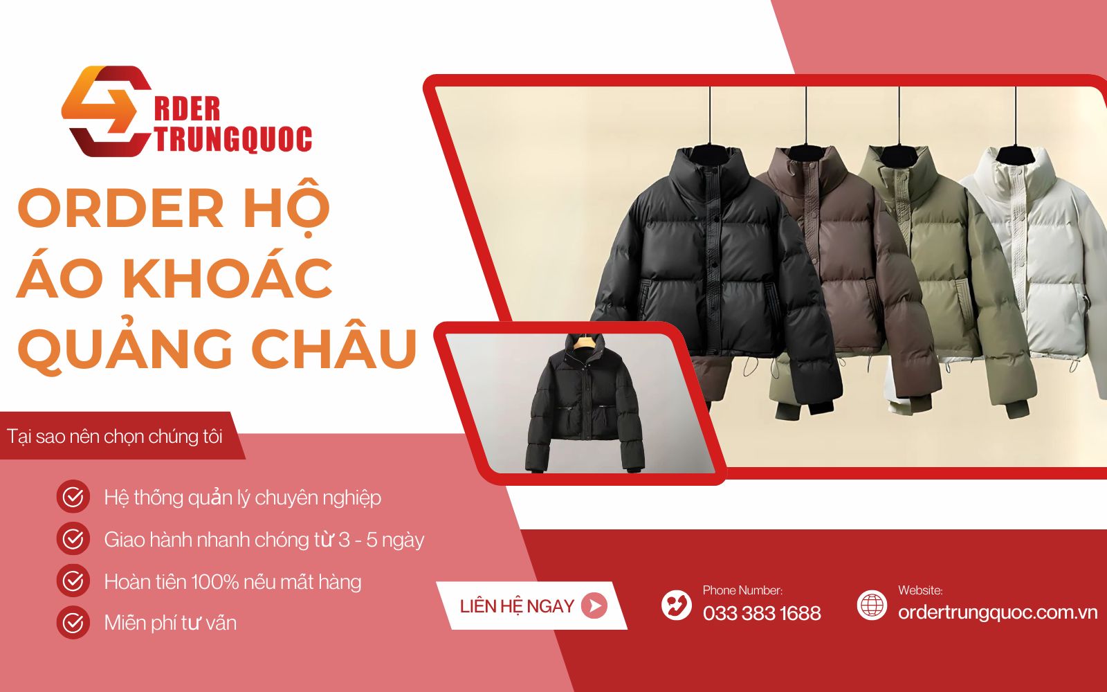 Nhập sỉ áo khoác Quảng Châu chất lượng cùng Order Trung Quôsc