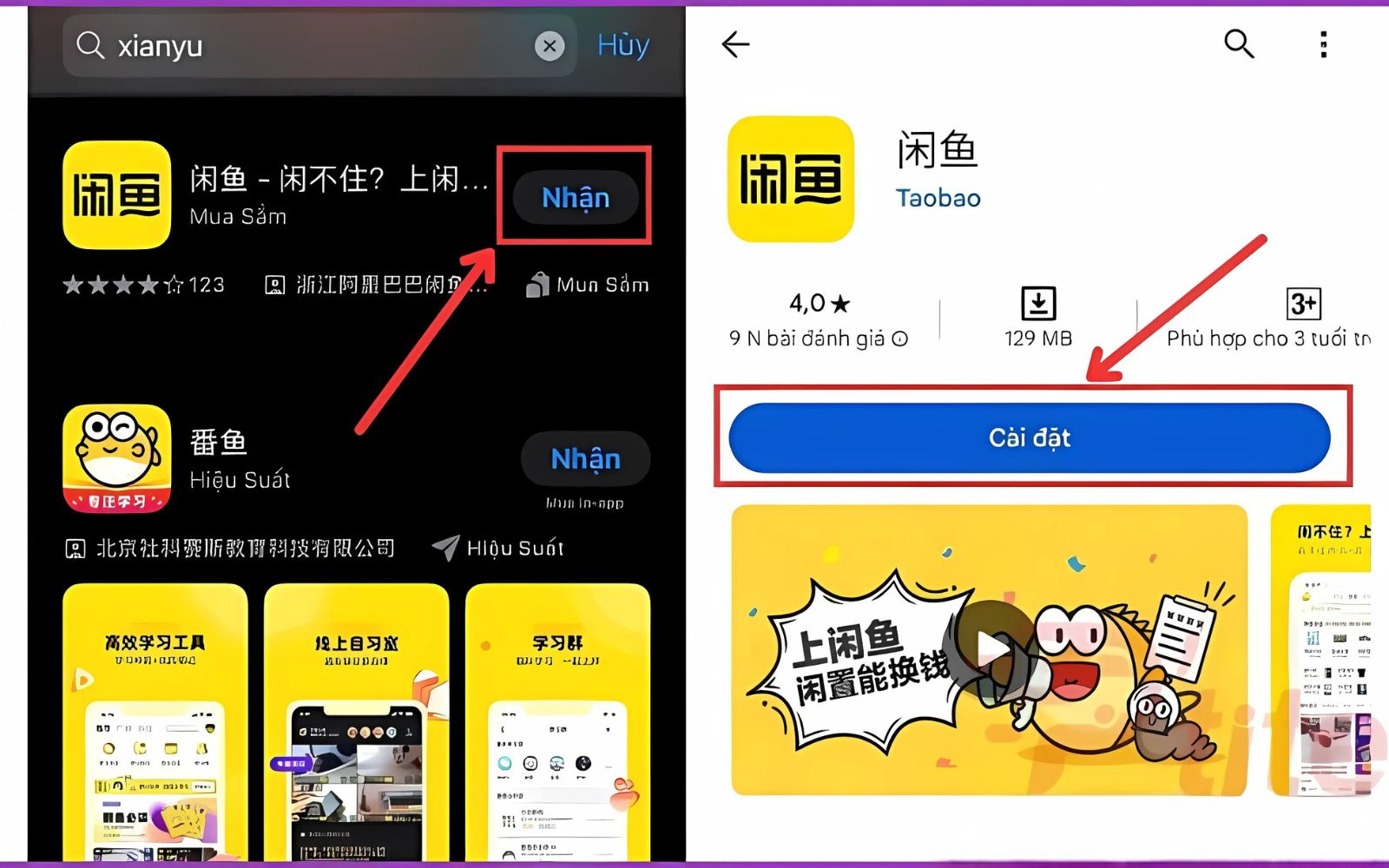 Cách tải app tạo tài khoản xianyu