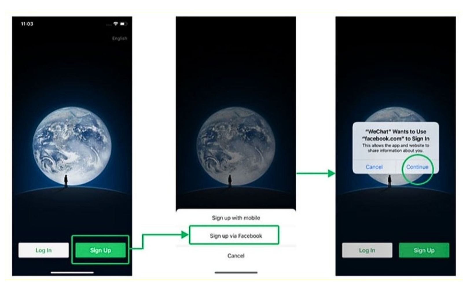 Hướng dẫn tạo account với Facebook