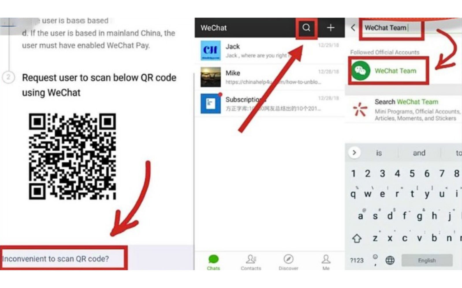 Đăng ký trên máy tính với Wechat Team