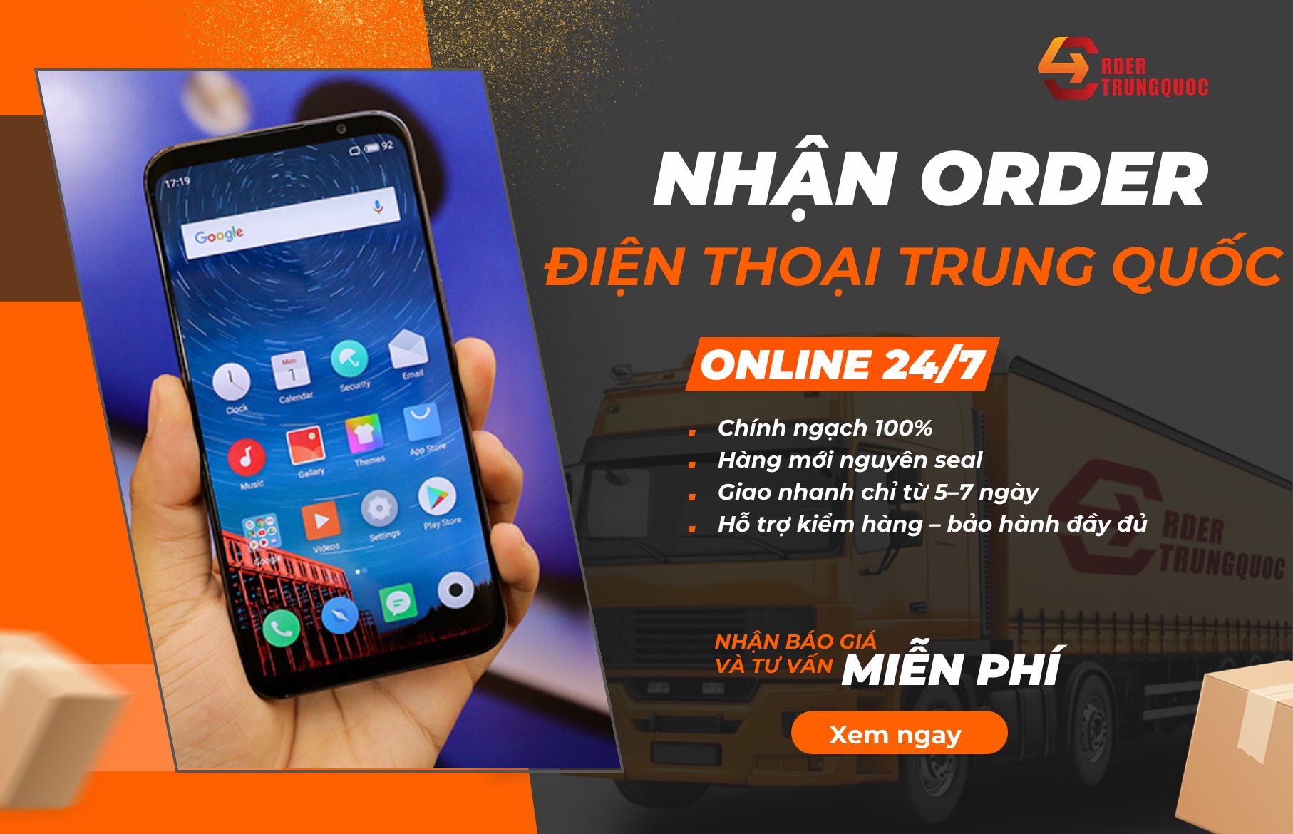 Order Trung Quốc nhận nhập sỉ nguồn hàng điện thoại trung quốc giá sỉ