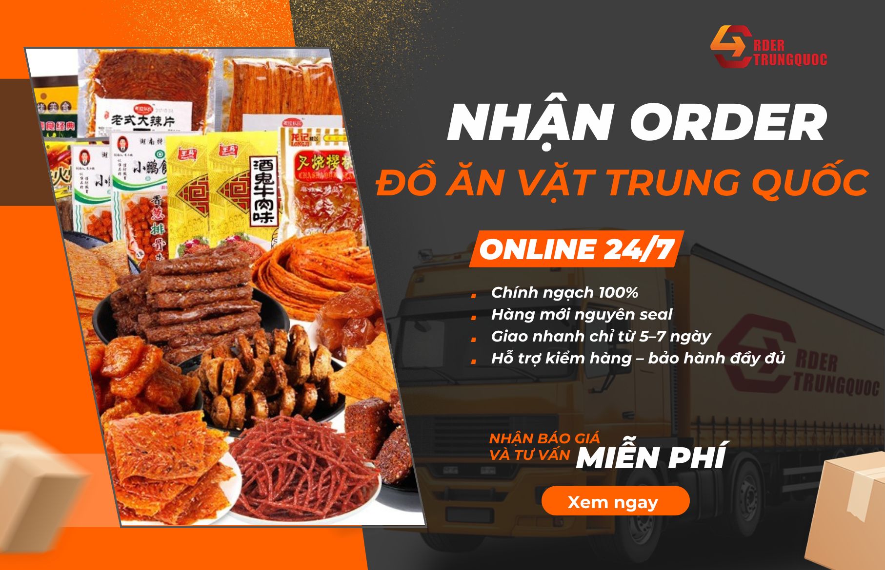 Order Trung Quốc - Đơn vị chuyên nhập khẩu đồ ăn vặt trung quốc chất lượng