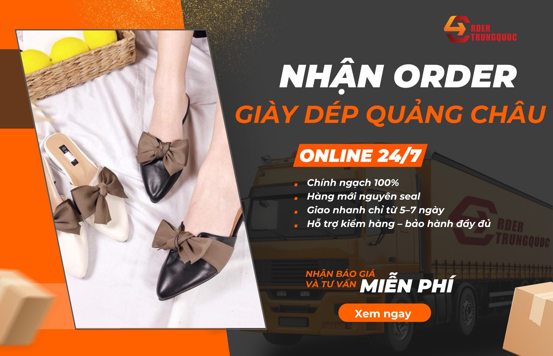 Order Trung Quốc nhận nhập sỉ nguồn hàng giày dép Quảng Châu