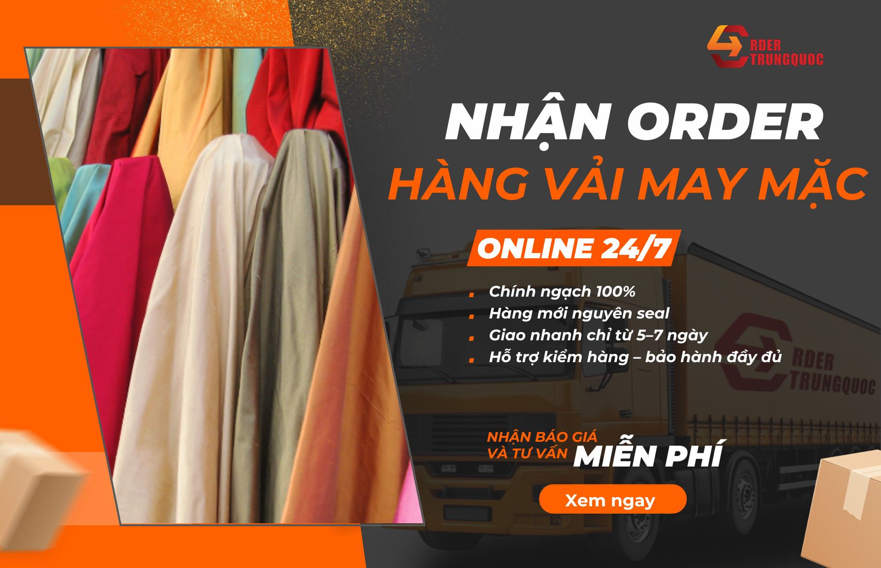 Order Trung Quốc nhận nhập sỉ nguồn hàng vải Quảng Châu Trung Quốc