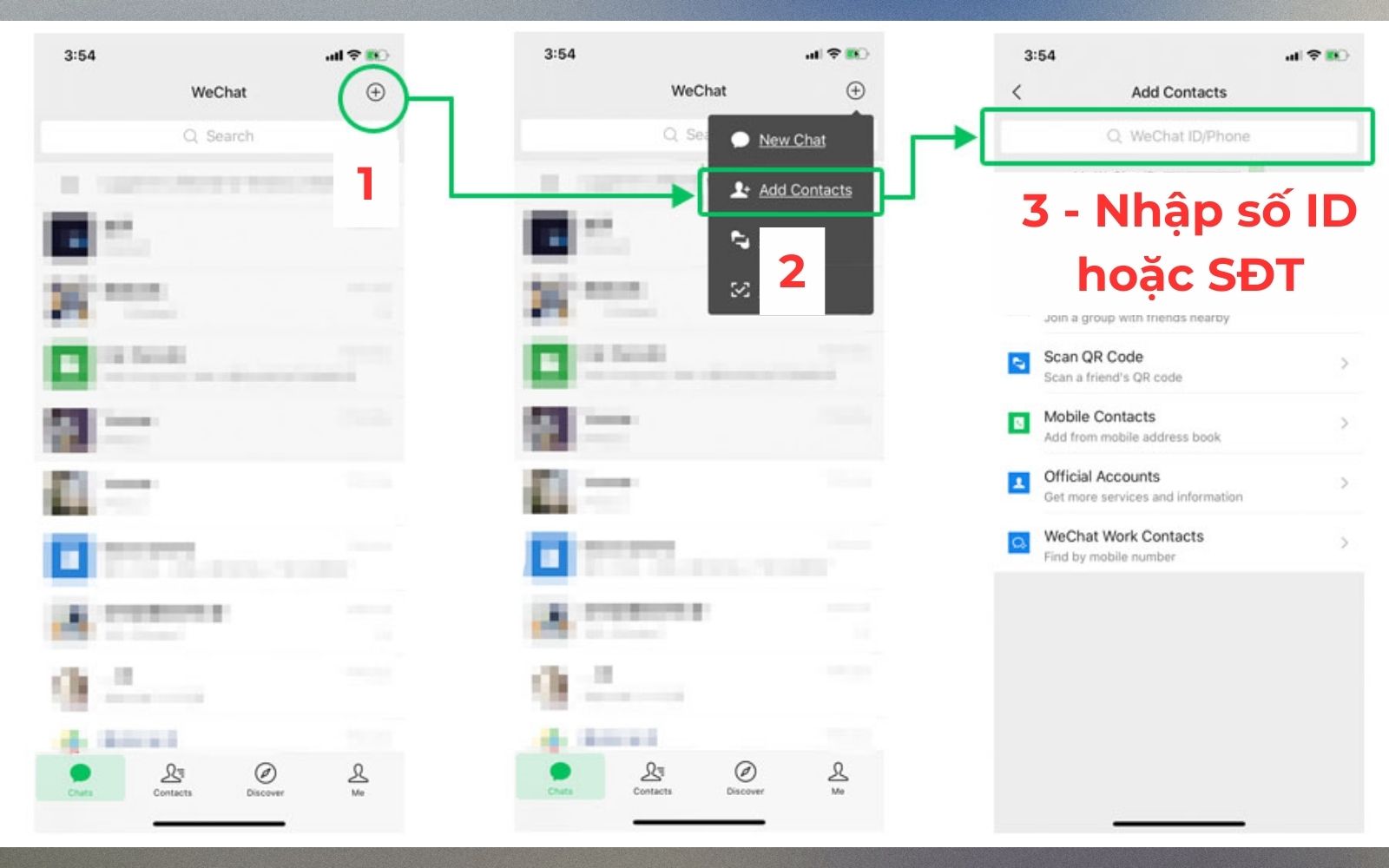 Cách kết bạn bằng số điện thoại trên Wechat