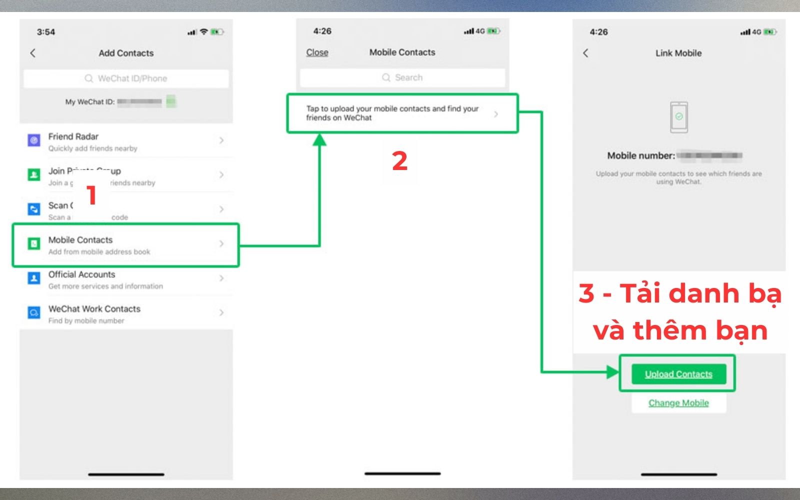 Cách thêm bạn bè từ danh bạ trên Wechat