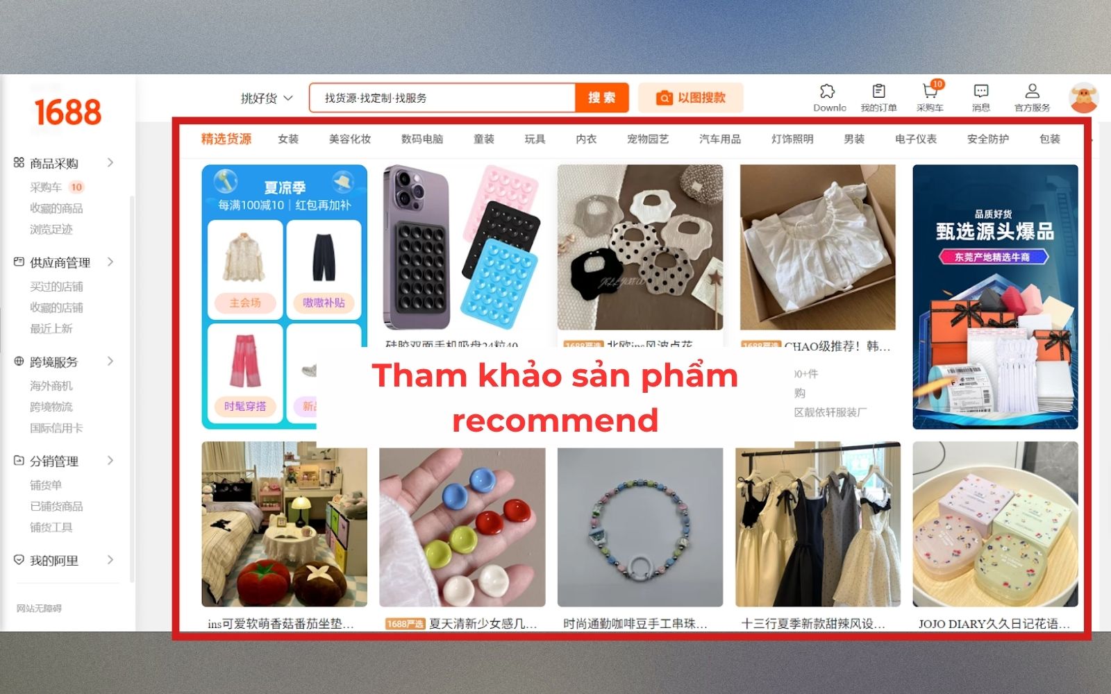 Tham khảo sản phẩm recommend để tìm sản phẩm hot trend