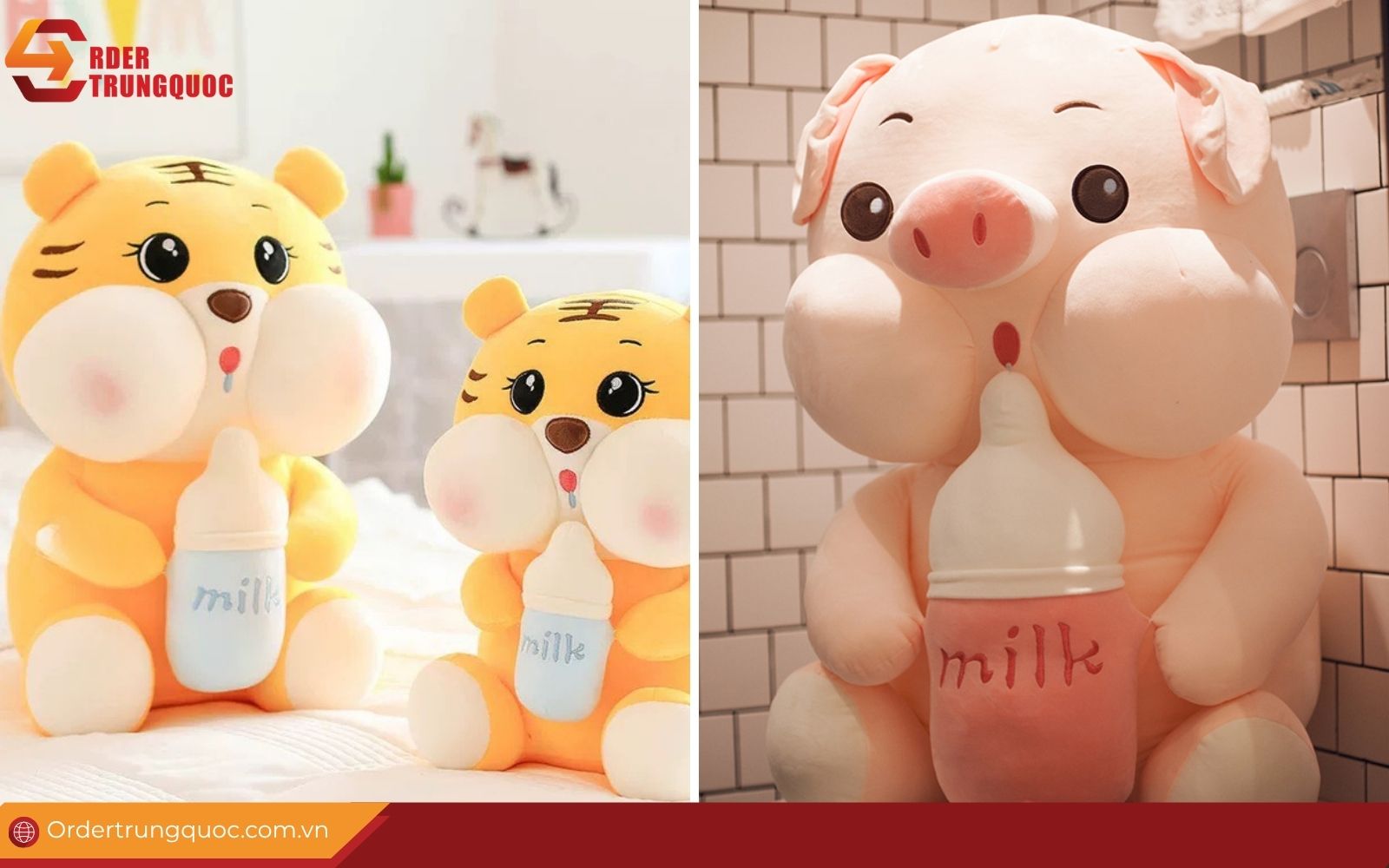 Gấu bông ôm bình sữa có vẻ ngoài dễ thương Gấu bông ôm bình sữa có vẻ ngoài dễ thương