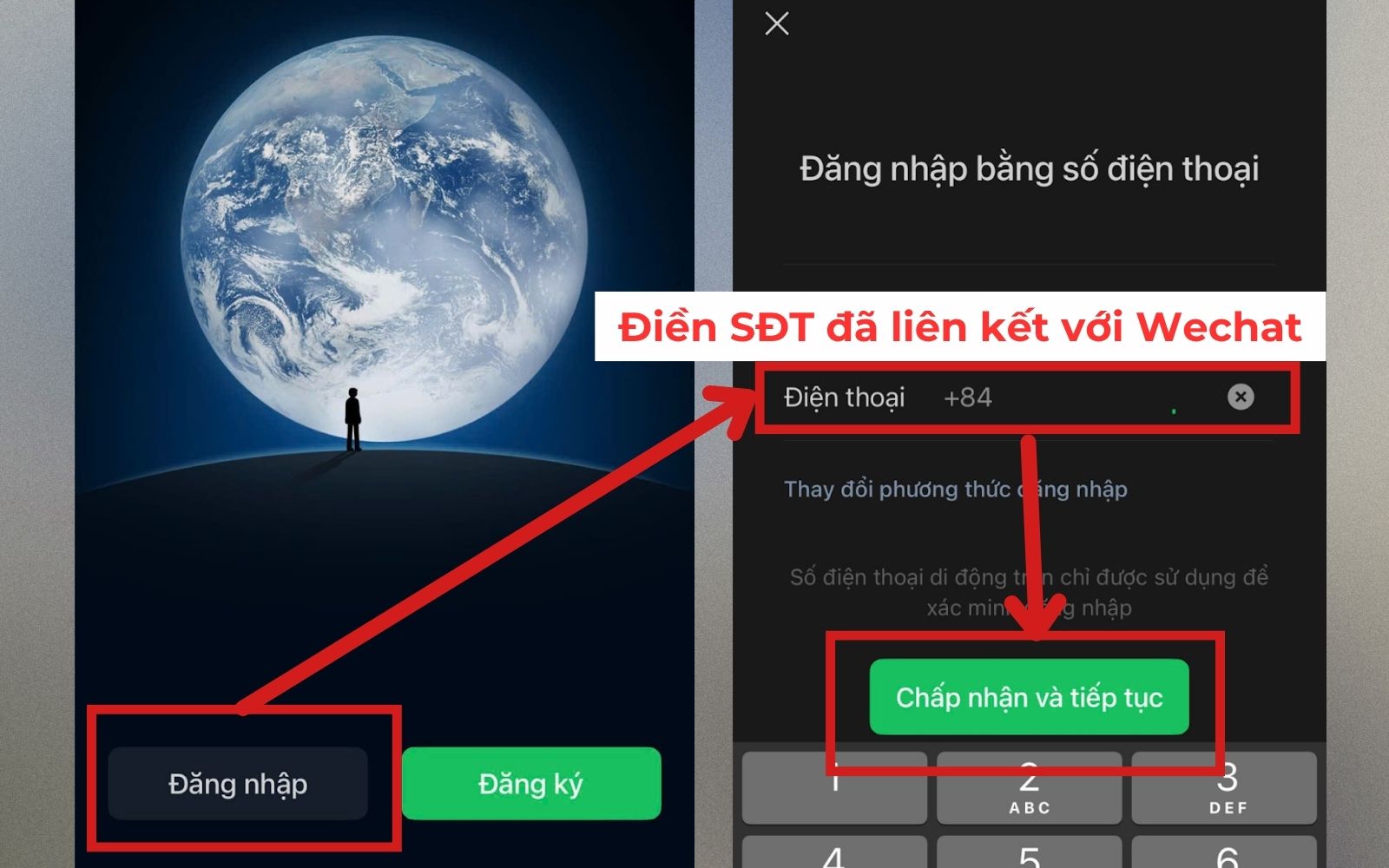 Lấy lại mật khẩu Wechat bằng số điện thoại