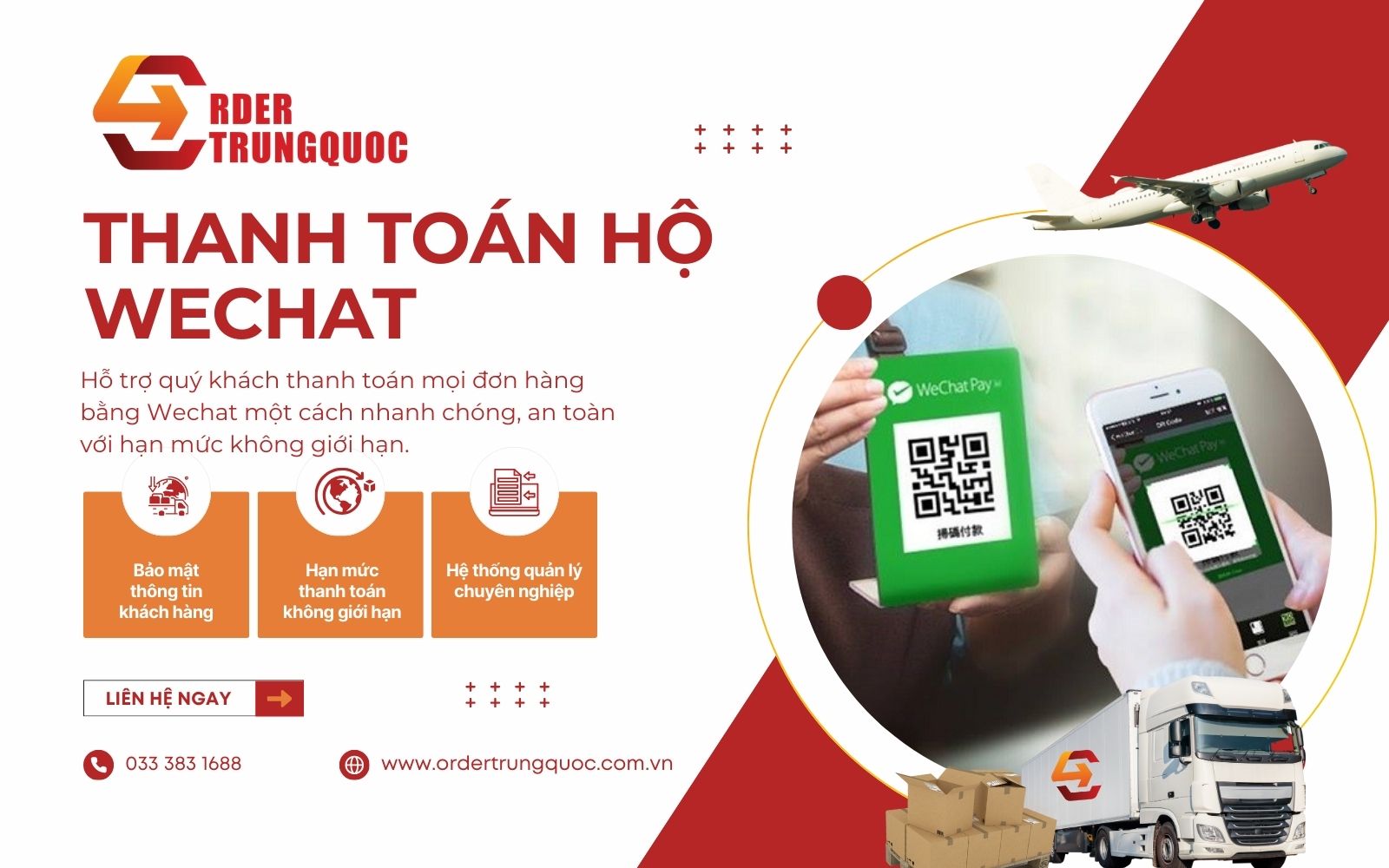 Thanh toán, chuyển tiền Wechat nhanh chóng qua Order Trung Quốc Thanh toán, chuyển tiền Wechat nhanh chóng qua Order Trung Quốc