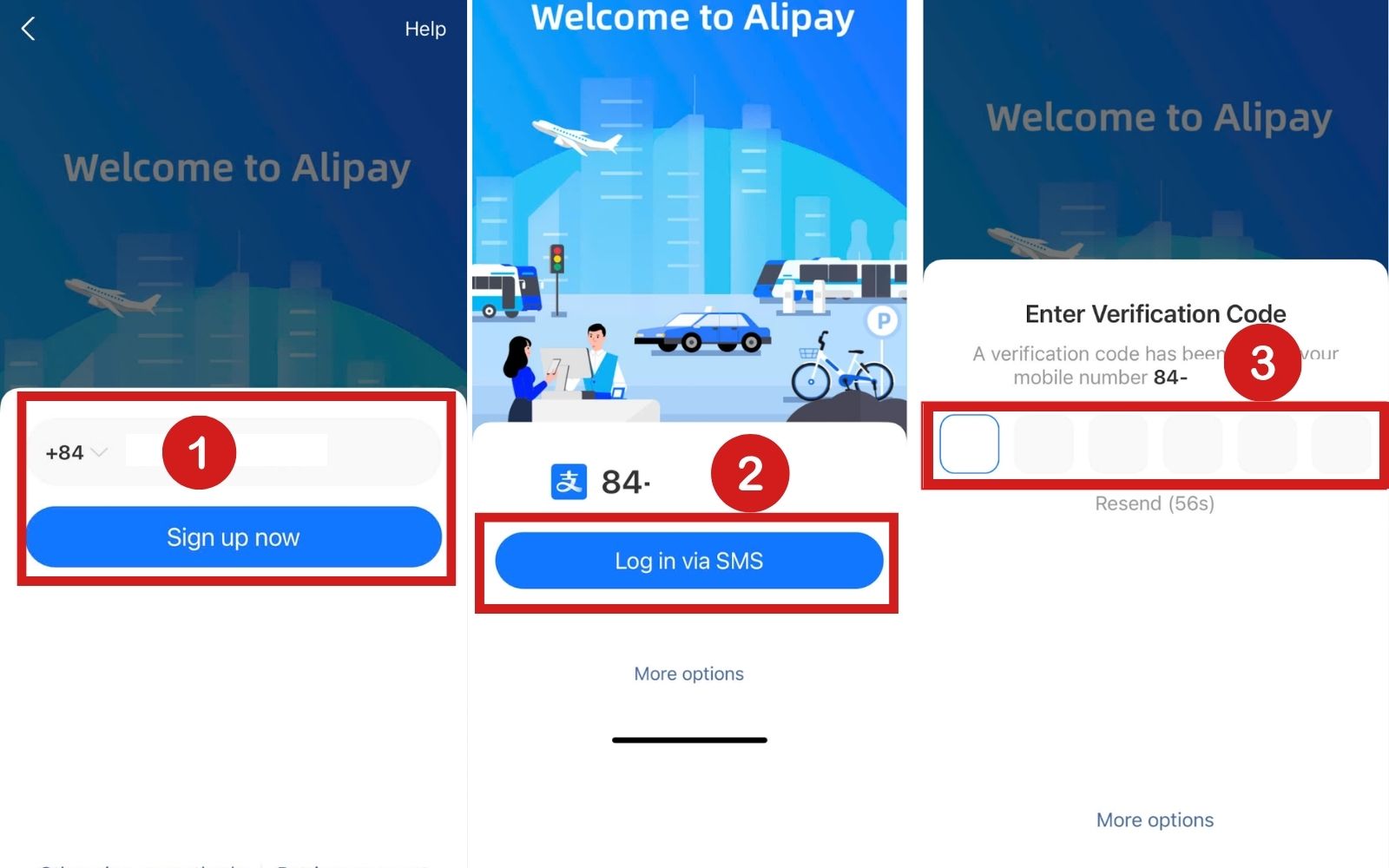 Xác thực tài khoản Alipay trên app điện thoại